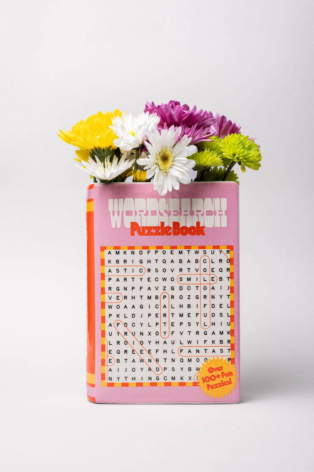 Buchvase mit Suchworträtsel-Design