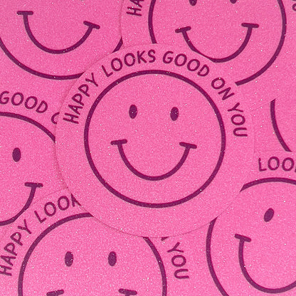 Happy looks good on you - Sand Glitzer Vinyl Sticker