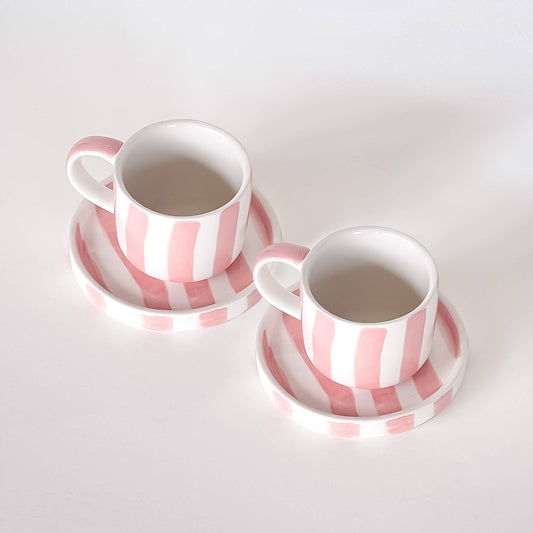 Espresso  Stripes - incanto rose (2er Set - 4 Teile)