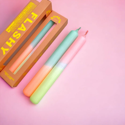 Rainbow Studio * Flashy Neon-Kerzen, 2er-Set