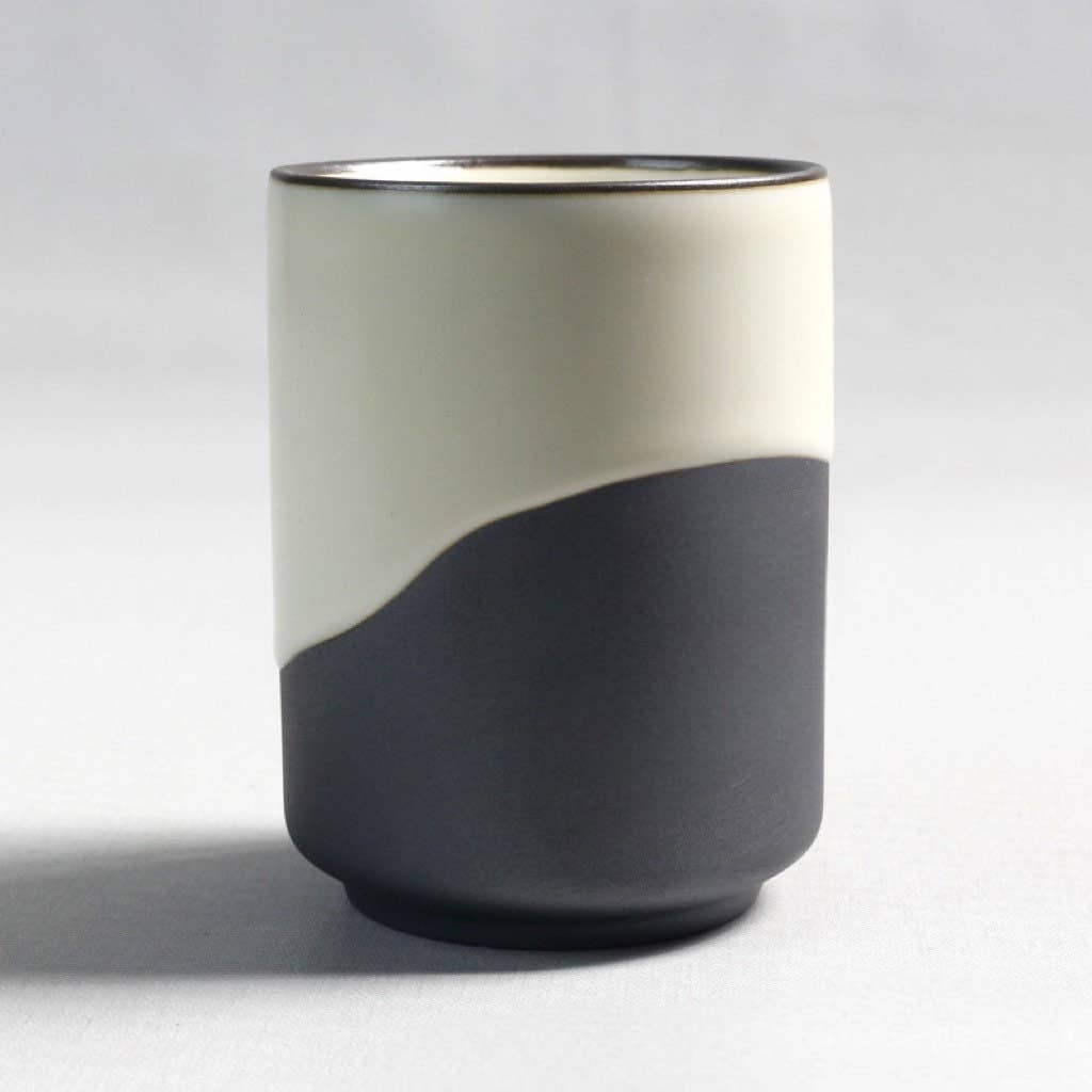 Gohobi Keramik Japanischer Stil Schwarz & Weiß Teetasse Yunomi