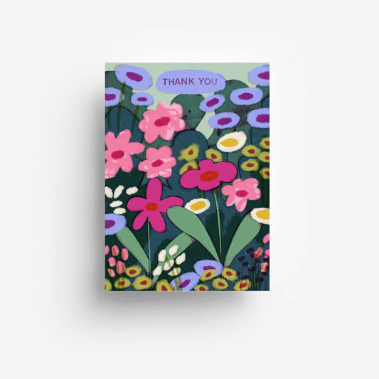 Dankeschön-Blumen Postkarte DIN A6