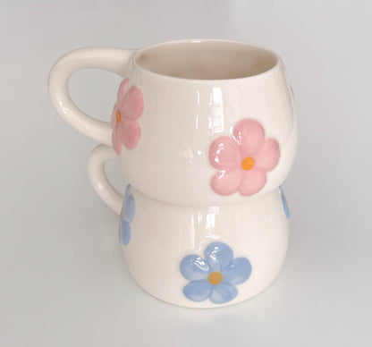 Blomma Tasse – handgefertigte Keramiktasse mit Blumen (300 ml)