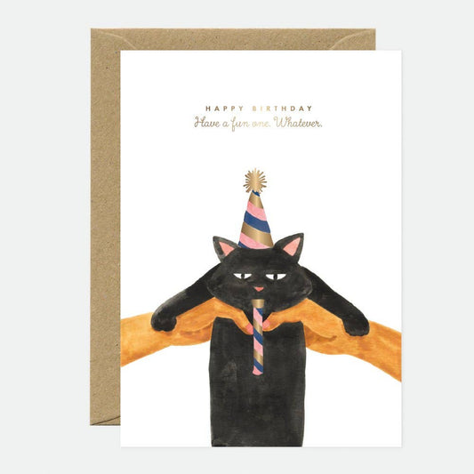 Irgendwelche Katze - Geburtstagskarte - Goldfolie