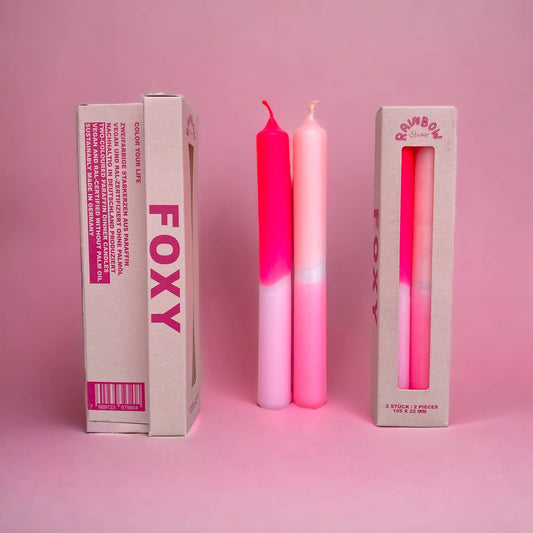 Rainbow Studio „Foxy“ Neon-Kerzen, 2er-Set