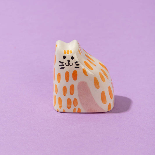 Kleine orange Katze / Keramikfigur