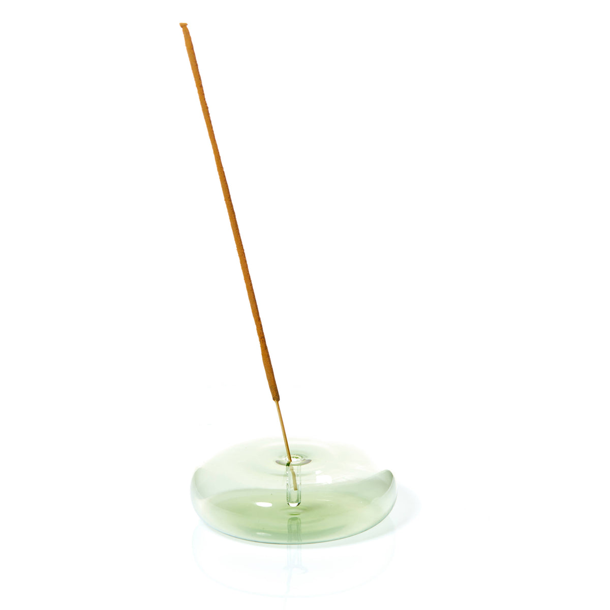 Dimple – handgefertigter Glas-Räucherstäbchenhalter, grün