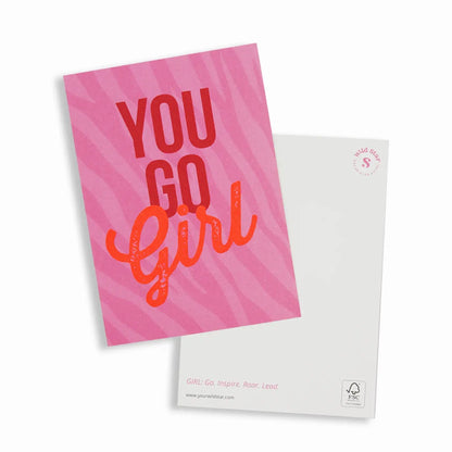 Postkarte│Du schaffst das, Girl│