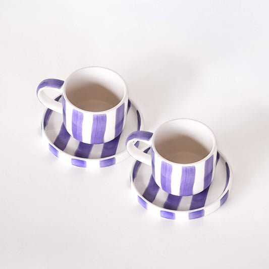 Espresso  Stripes - palazzo purple (2er Set - 4 Teile)