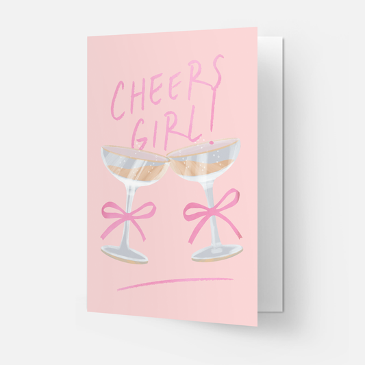 Grußkarte „Cheers girl“