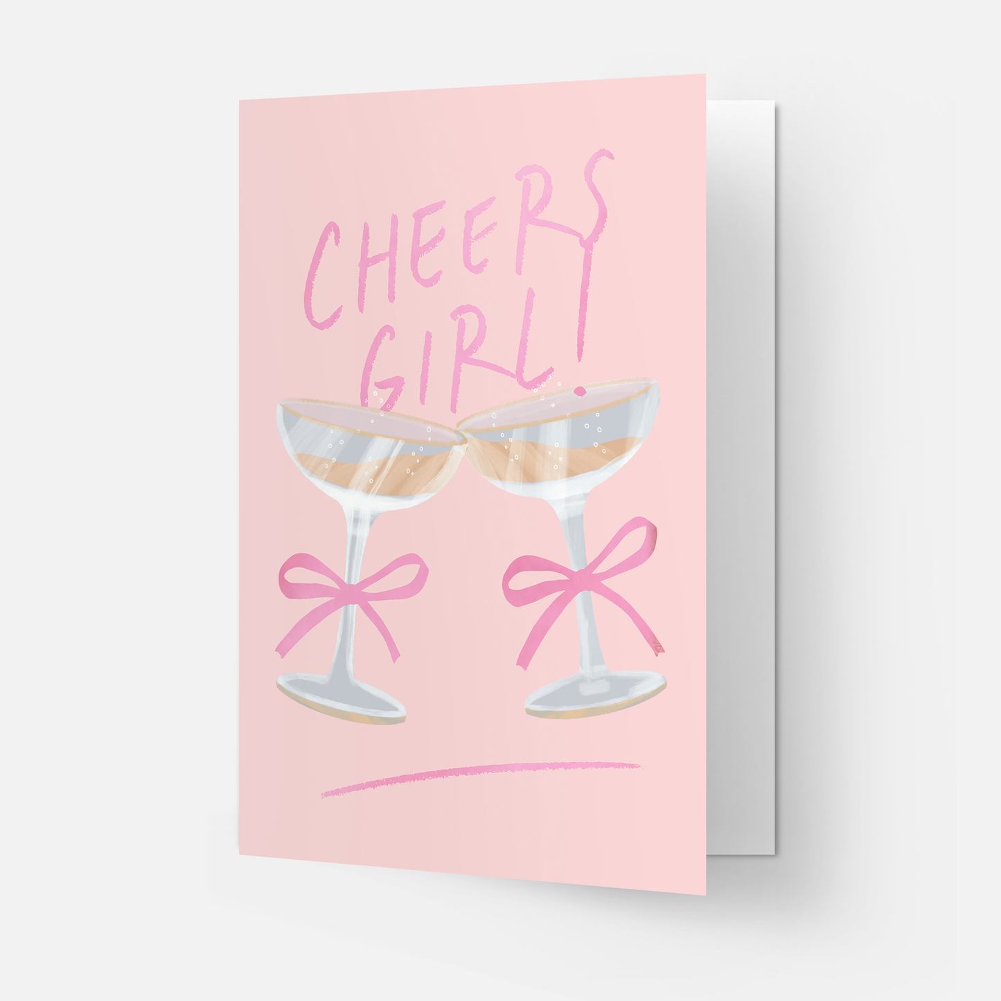 Cheers Girl-Grußkarte (auch auf Französisch): Einzel / French