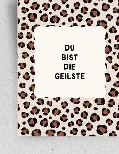Postkarte "Du bist die Geilste" | Leomuster