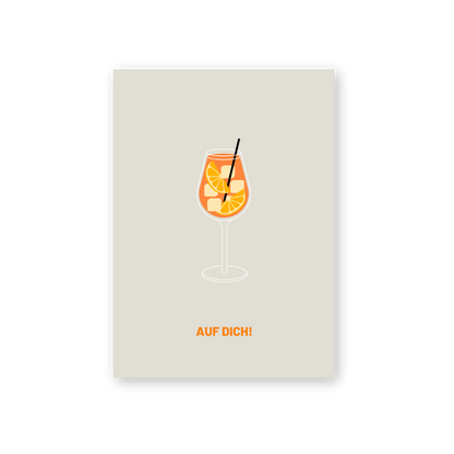 Postkarte - AUF DICH! Aperol