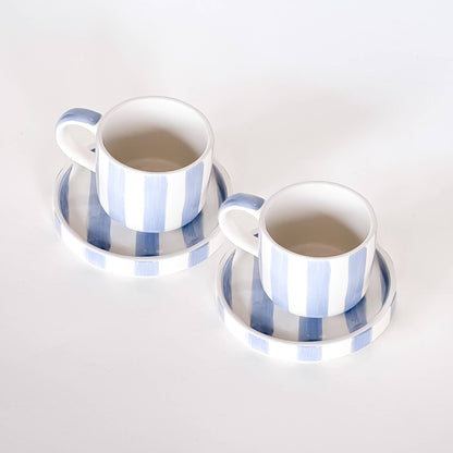 Espresso  Stripes - morning  azzurro (2er Set - 4 Teile)