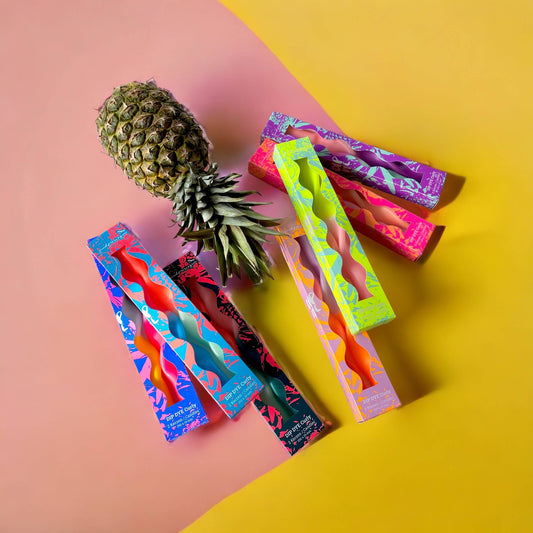 Dip Dye Curly Stabkerzen Set * Miami Edition Gelb